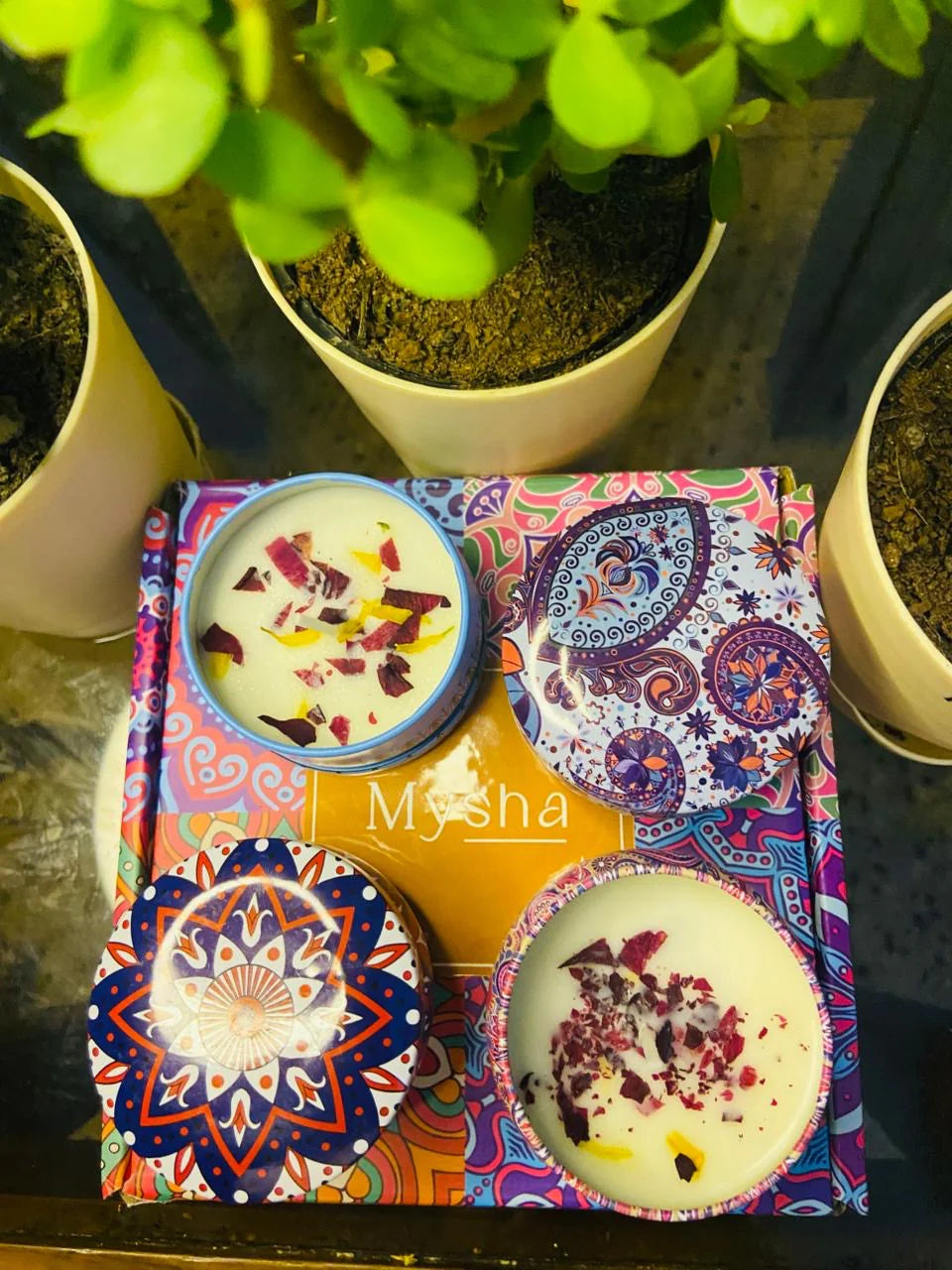 Mandala Scented Candle- Pack of 4